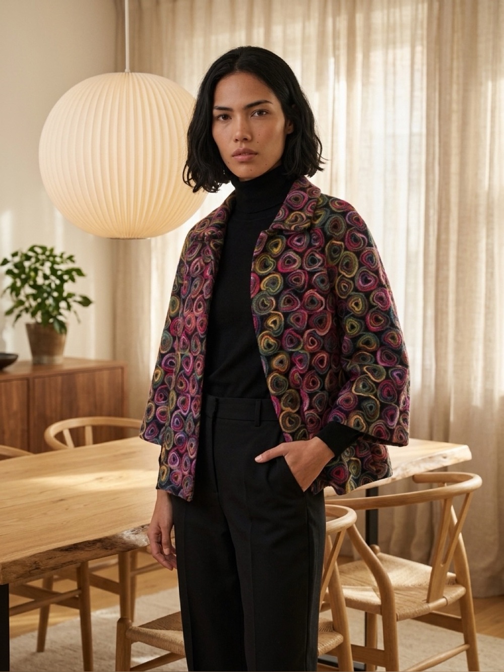 Colorful Patterned Women's new swing style autumn/ winter blazer